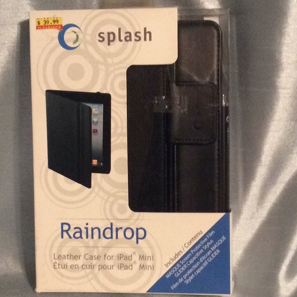 Splash Other - Splash Raindrop LEATHER case for iPad Mini, NWT